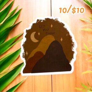 Retro Mountain Moon Night Sky Sticker – Get Out There – 2.5”